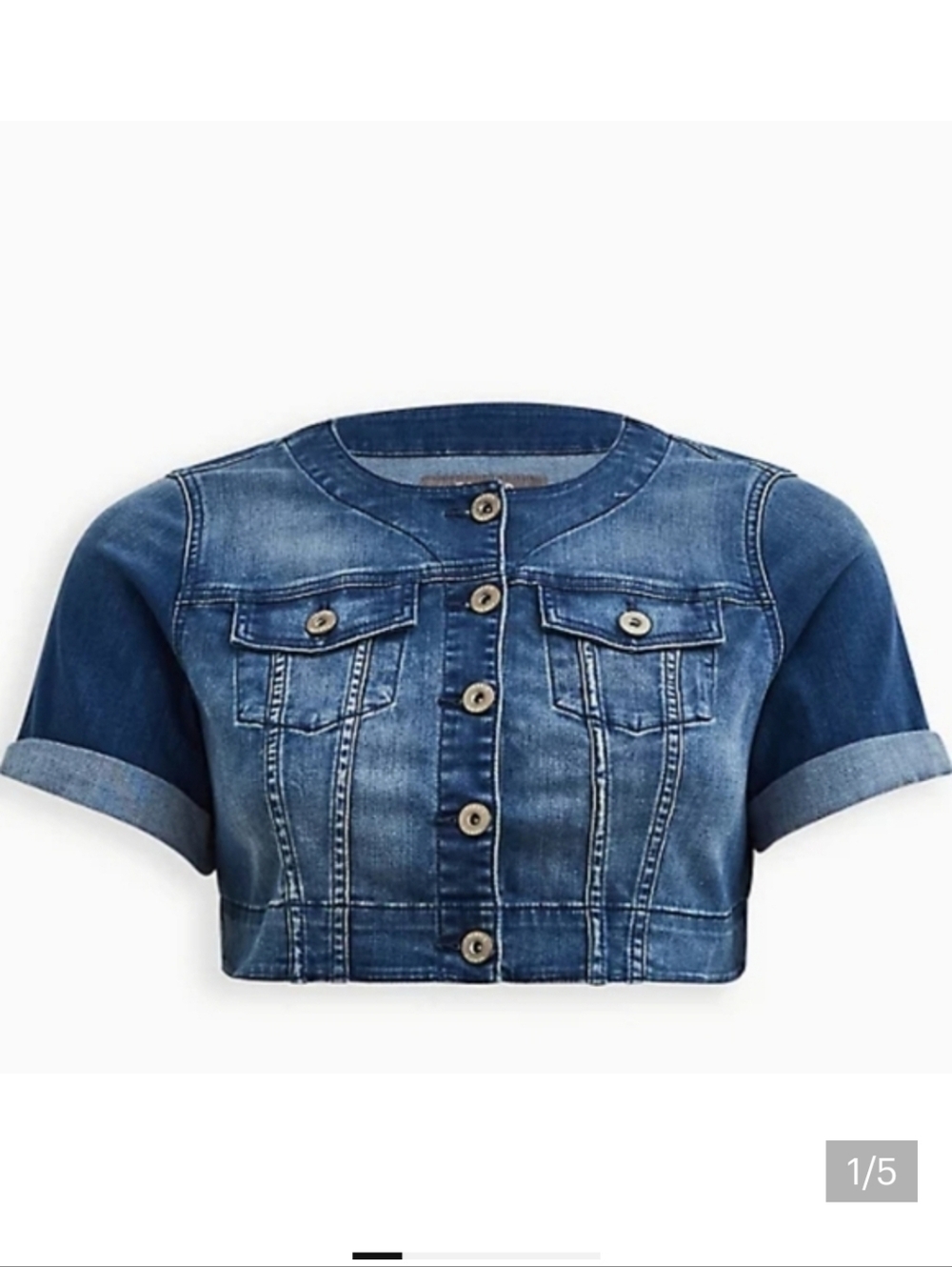 🆕️ 3X DENIM CROPPED JACKET - MEDIUM WASH -SHORT SLEEVES